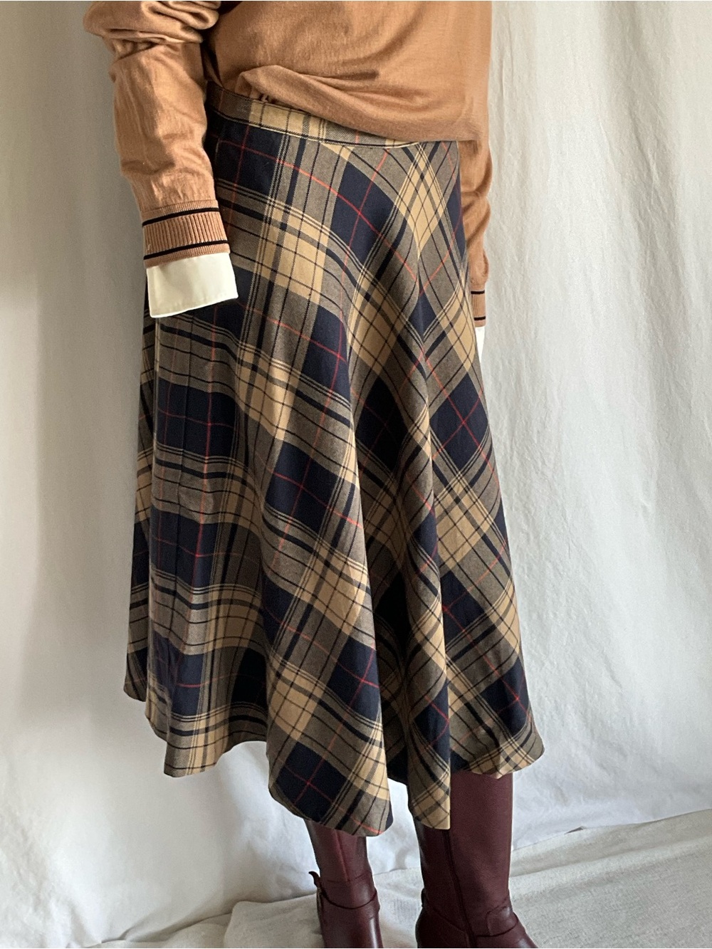 Vintage Tartan Virgin Wool Circle Skirt Made in Canada